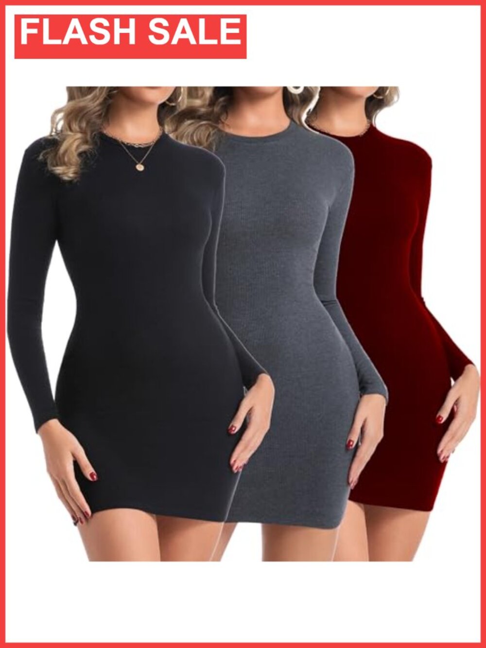 Womens Long Sleeve Bodycon Mini Dress Set Fall Party Clubwear Stretchy